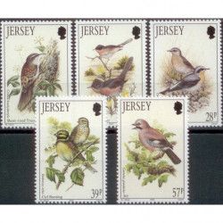 Jersey Oiseaux d'été timbres N°624-628 série neuf**.