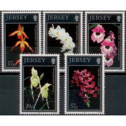 Jersey Orchidées timbres N°589-593 série neuf**.