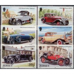 Jersey Vieilles automobiles timbres N°579-584 série neuf**.