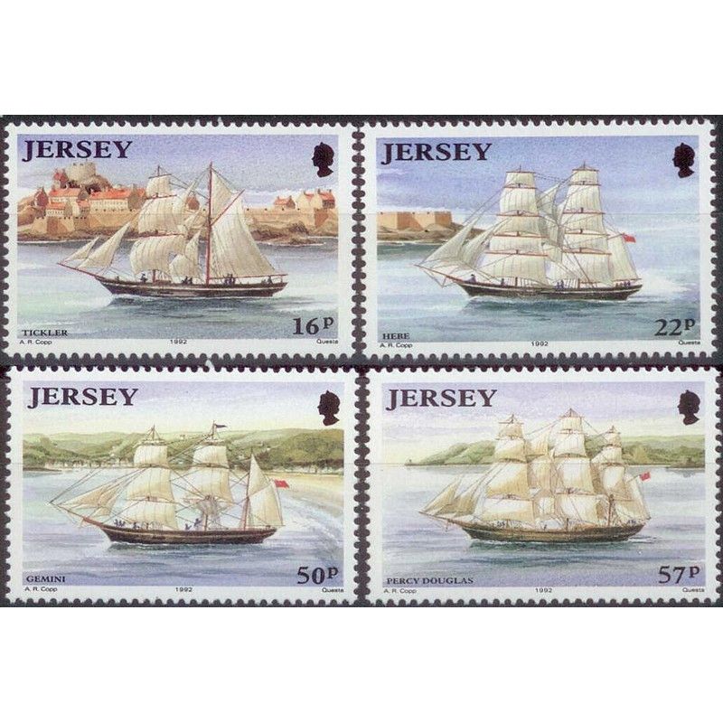 Jersey Voiliers timbres N°568-571 série neuf**.