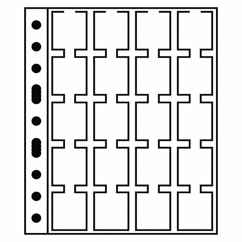 Recharges numismatiques Grande M20K pour 20 étuis carton.