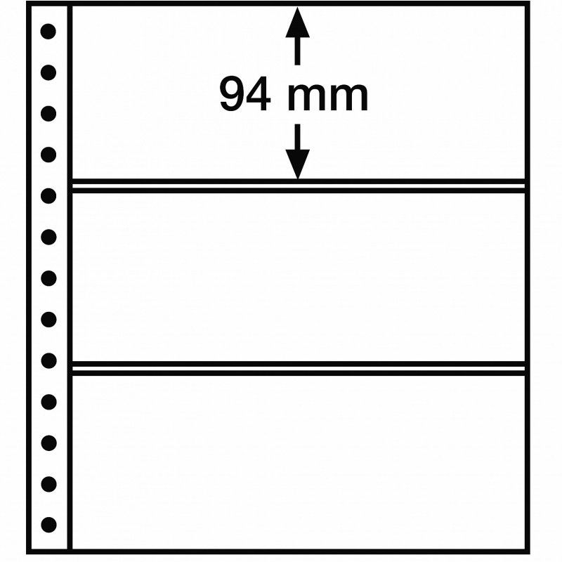 Feuille R Leuchturm à 3 bandes pour reliures à anneaux.