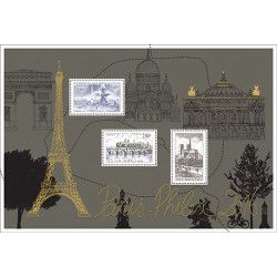 Feuillet doré de 3 timbres Paris-Philex N°F5048 neuf**.