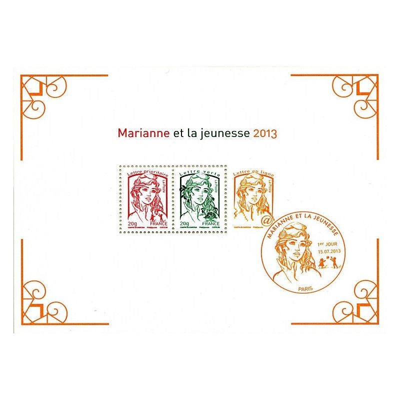 Bloc-feuillet de timbres N°133 Marianne et la jeunesse neuf**.