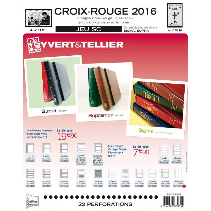 Jeux SC Yvert France carnets Croix-Rouge 2015-2016.
