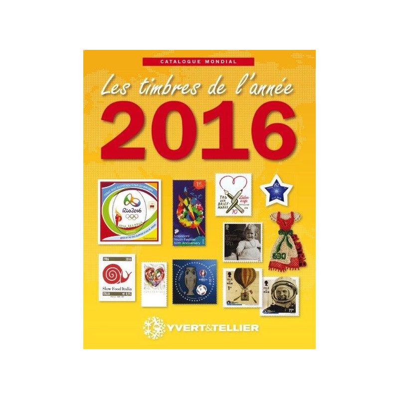 Catalogue Mondial des nouveautés de timbres 2016 en couleurs.