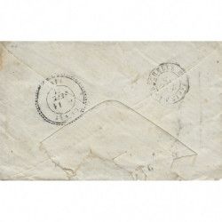 Affranchissement septembre 1871, timbres de France N°42B+37 sur lettre.