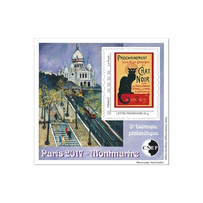 Bloc C.N.E.P. N°74 Le Chat Noir - Montmartre 2017 autoadhésif.
