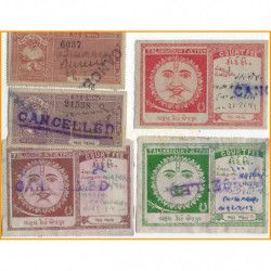 État Indien Jetpur 5 timbres de collection tous différents.