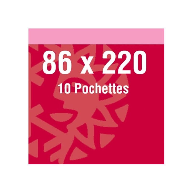 Pochettes noires 86 x 220 mm pour carnets Croix Rouge.