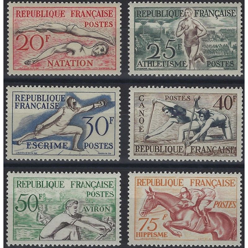 Jeux olympiques d'Helsinki, timbres N°960-965 série neuf**.