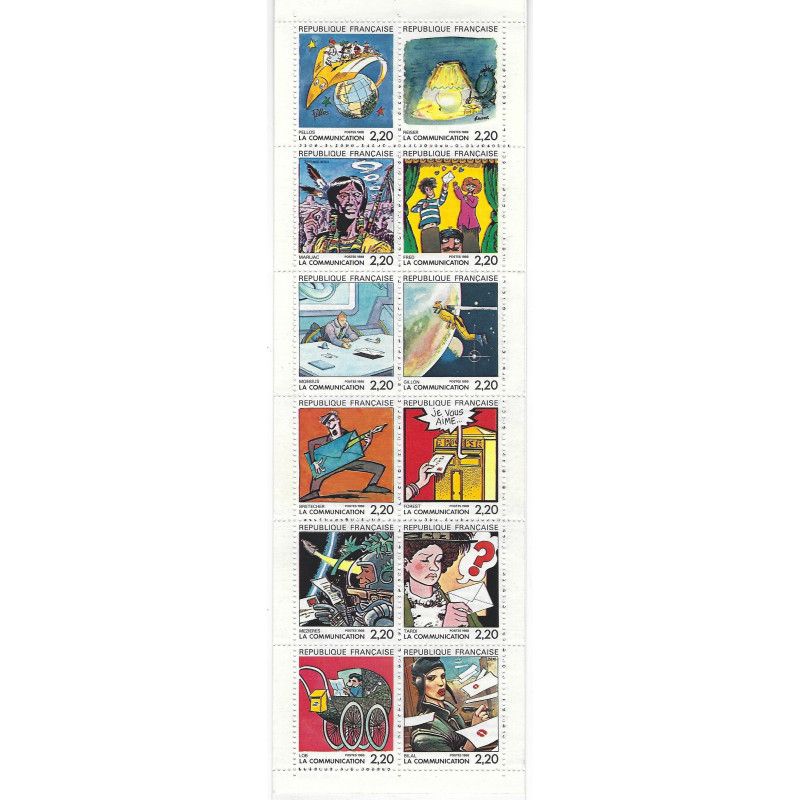 Carnet de 12 timbres - La communication en bandes dessinées 1988.