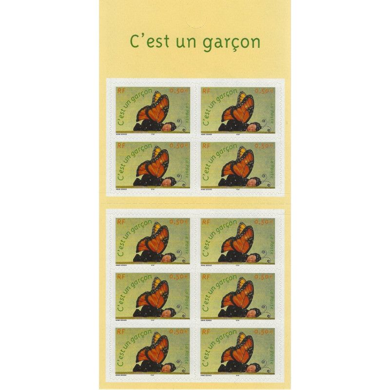Carnet de 10 timbres naissances c'est un garçon - 2004.