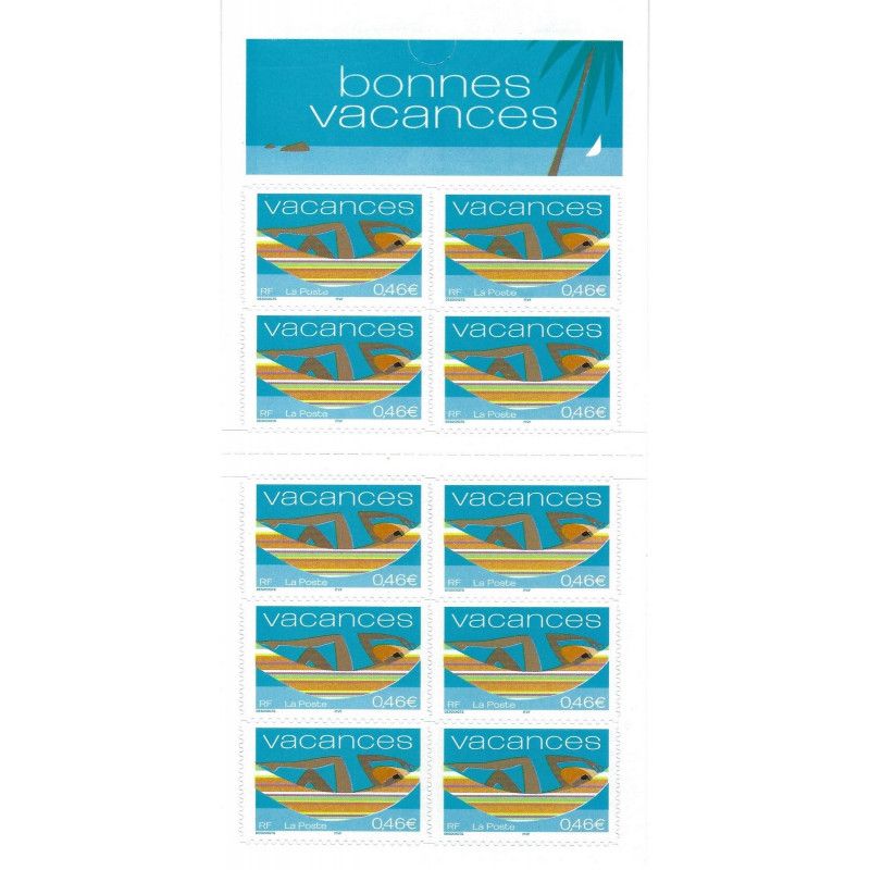 Carnet de 10 timbres - Bonnes vacances 2002.
