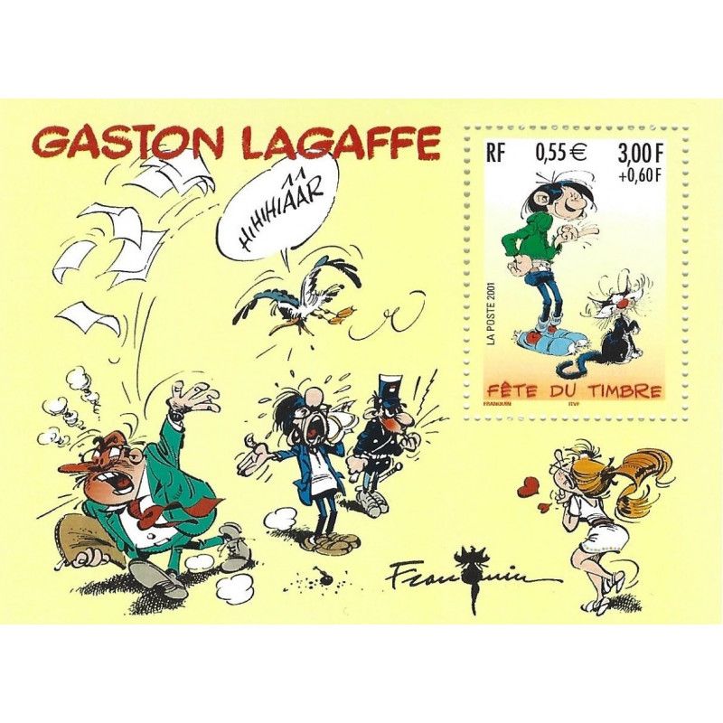 Bloc feuillet de timbre N°34 Gaston Lagaffe neuf**.