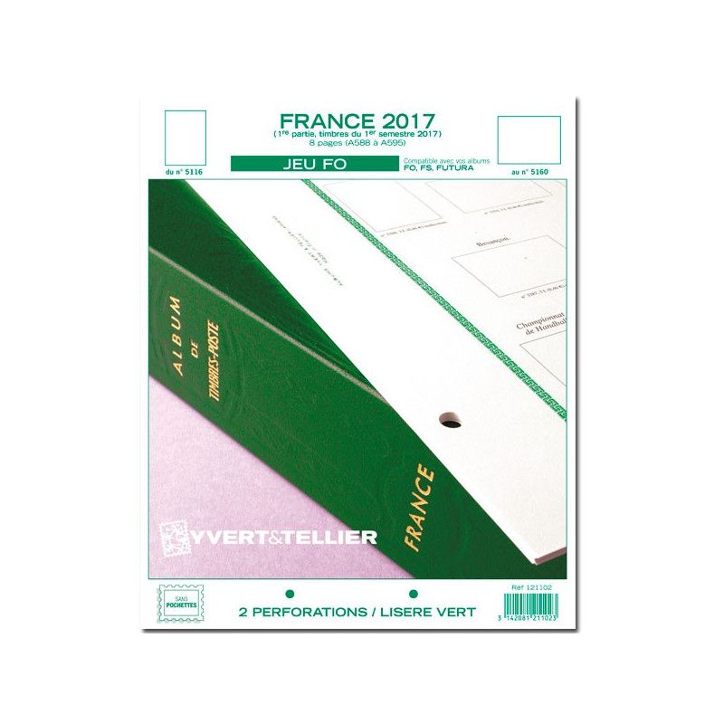 Jeux FO timbres de France 2017 premier semestre.