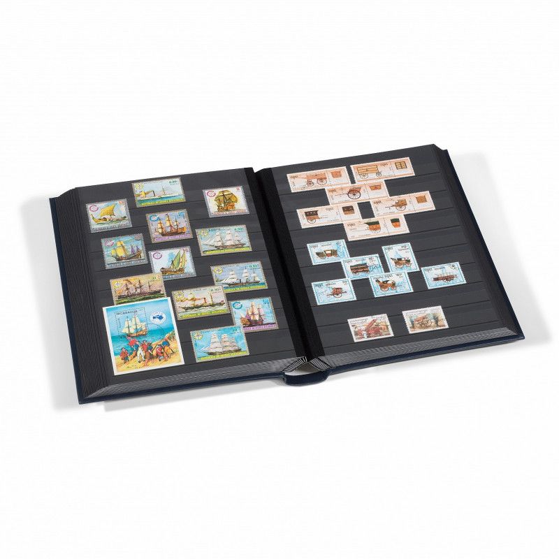 Classeur Leder cuir véritable 64 pages noires pour timbres.
