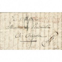 Marque postale Franchise BUREAU DE POSTES CHAMBRE DES PAIRS sur lettre de 1827.