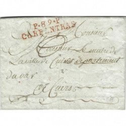 Marque postale P.89.P CARPENTRAS rouge sur lettre de 1809.