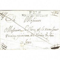Marque postale P.27.P NOGENT-LE-ROTROU sur lettre de 1813. R