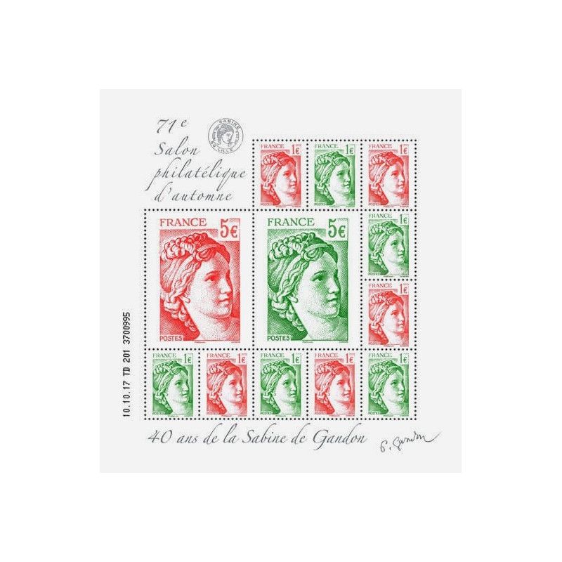 Feuillet de 20 timbres Sabine de Gandon F5179 neuf**.