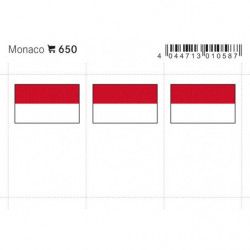 Feuillet de drapeaux Monaco en couleurs pour reliures.