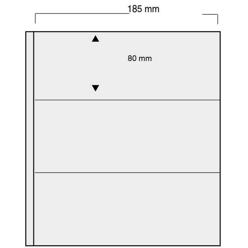 Feuilles Variant noires à 3 bandes pour carnets de timbres, billets.