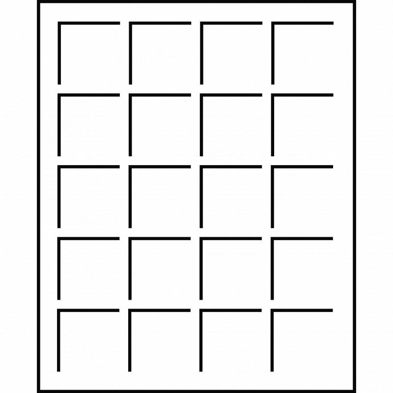 Plateaux numismatiques Leuchtturm format S à 20 cases carrées.