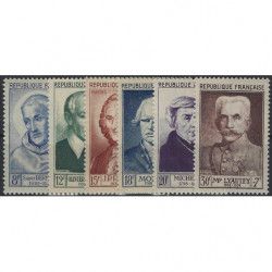 Célébrités 1953, timbres de France N°945-950 série Neuf** SUP.