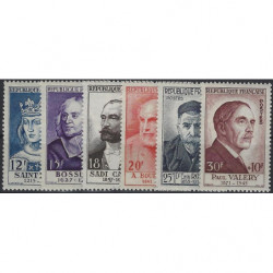 Célébrités 1954, timbres de France N°989-994 série neuf**.