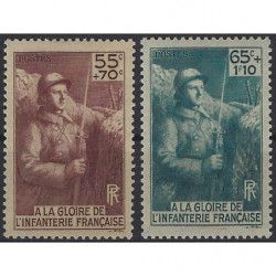 Infanterie Française timbres de France N°386-387 série neuf**.