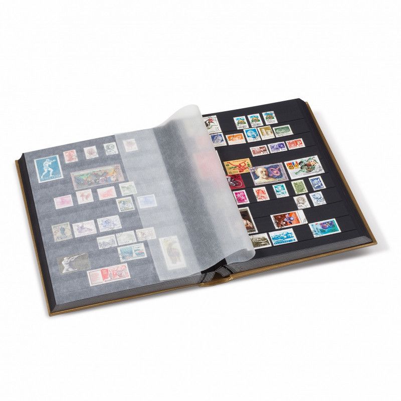 Prophila édition métallique album pour timbres, 60 pages, intérieur noir ( couv
