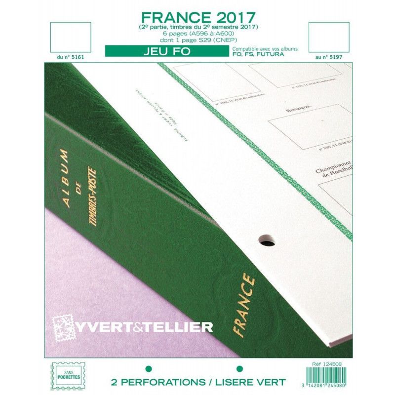 Jeux FO timbres de France 2017 deuxième semestre.
