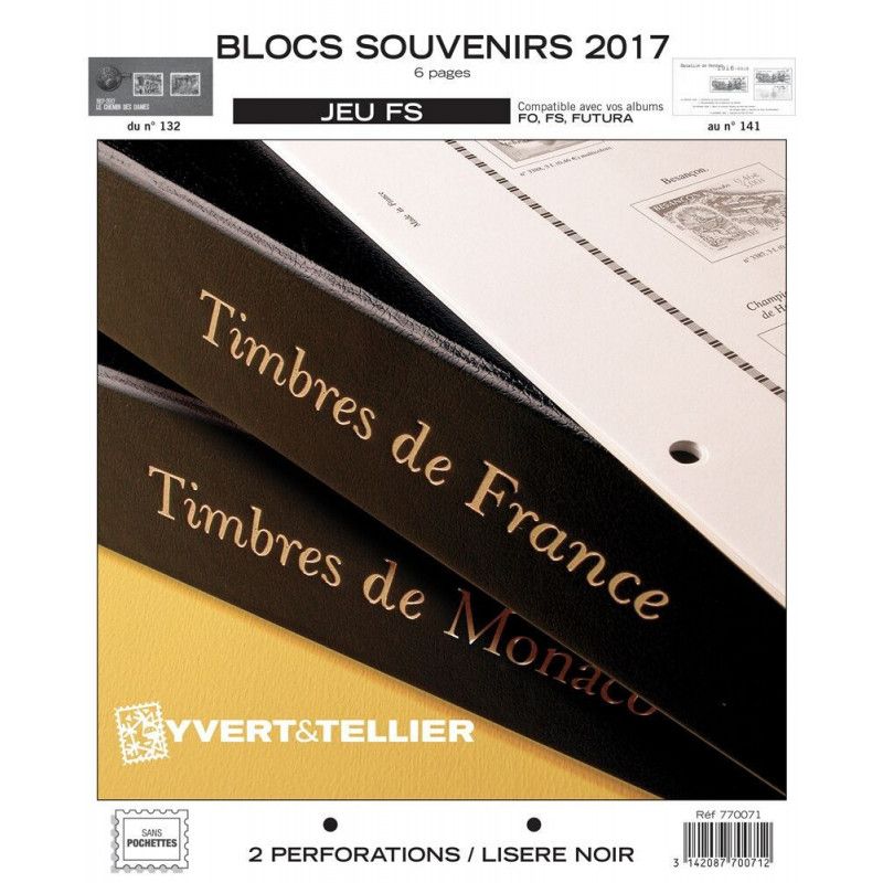 Jeux FS France blocs souvenirs 2017 sans pochettes.