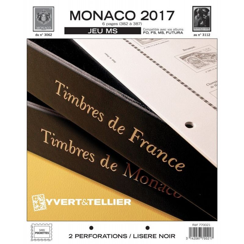 Jeux MS timbres de Monaco 2017 sans pochettes.
