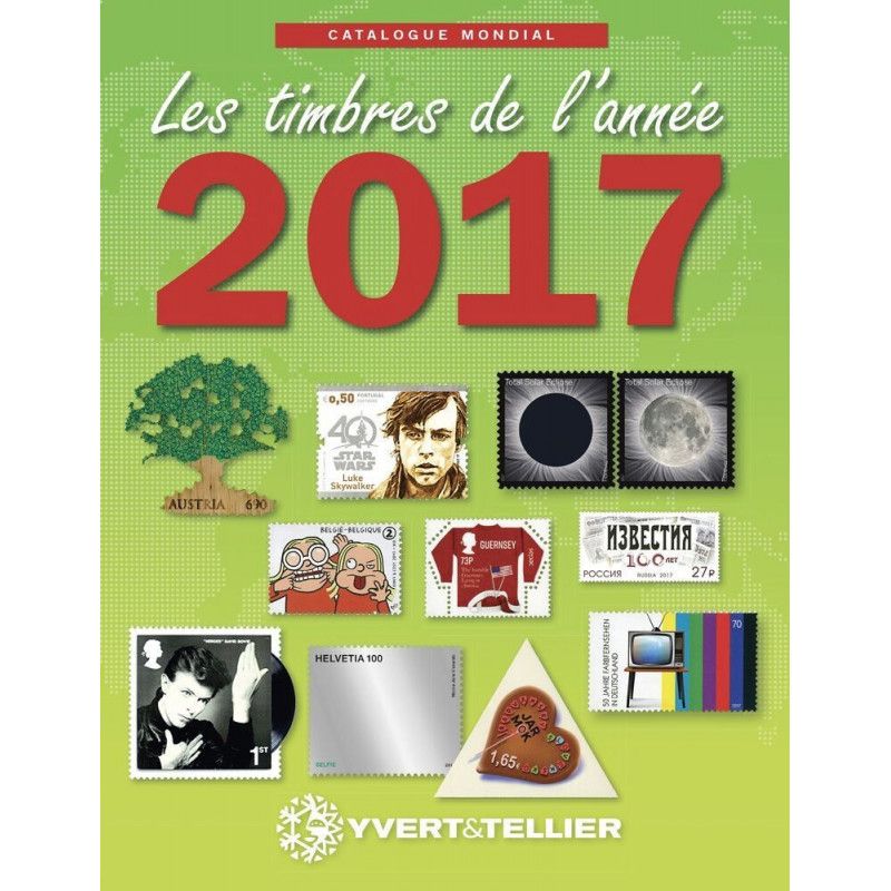 Catalogue Mondial des nouveautés de timbres 2017 en couleurs.