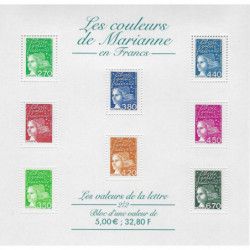 Bloc-feuillet de timbres N°42 Les valeurs de la lettre en Francs neuf**.
