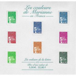 Bloc-feuillet de timbres N°42 Les valeurs de la lettre en Francs neuf**.