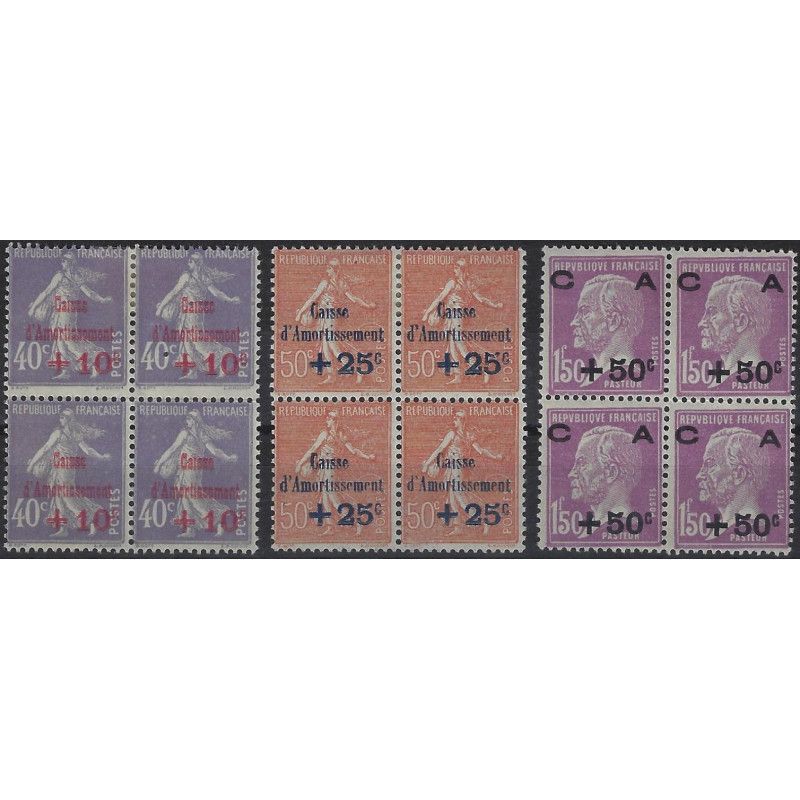 Caisse d'Amortissement série de 1928 en bloc de 4 timbres neuf** / *.