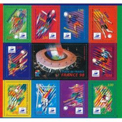 Bloc feuillet de timbres N°19 Coupe du monde France 98 neuf**.