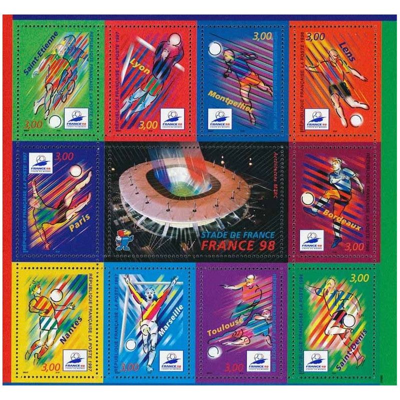 Bloc feuillet de timbres N°19 Coupe du monde France 98 neuf**.