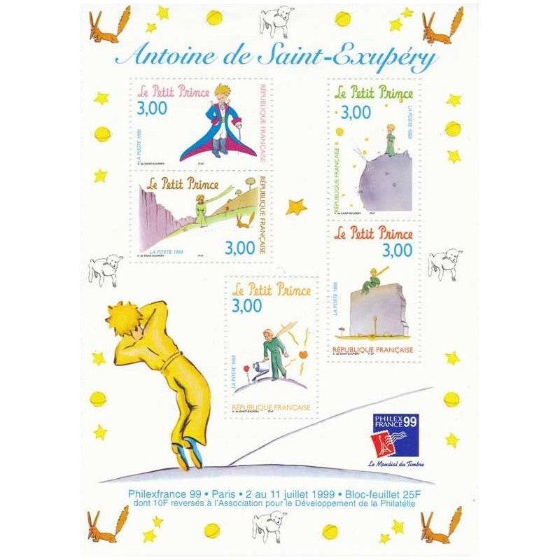 Bloc-feuillet de timbres N°20 Le petit Prince neuf**.