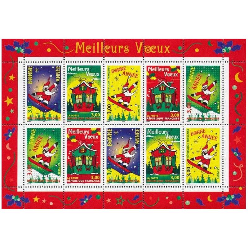 Bloc-feuillet de timbres N°21 Meilleurs vœux neuf**.