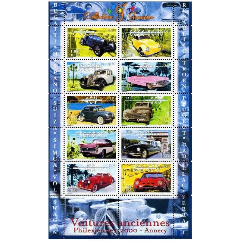 Bloc-feuillet de timbres N°30 Voitures anciennes neuf**.