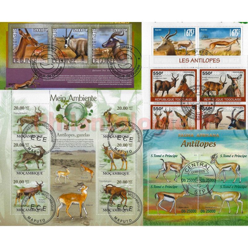 Antilopes 25 timbres thématiques tous différents.