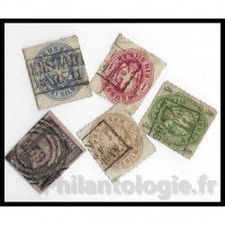 Ancien état allemand Prusse 5 timbres de collection tous différents.