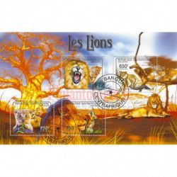 Lions 10 blocs-feuillets de timbres thématiques.