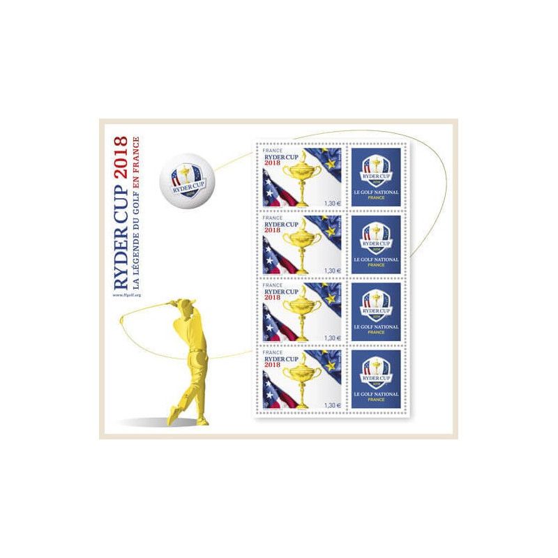 Bloc-feuillet de timbres N°142 Ryder Cup blanc neuf**.