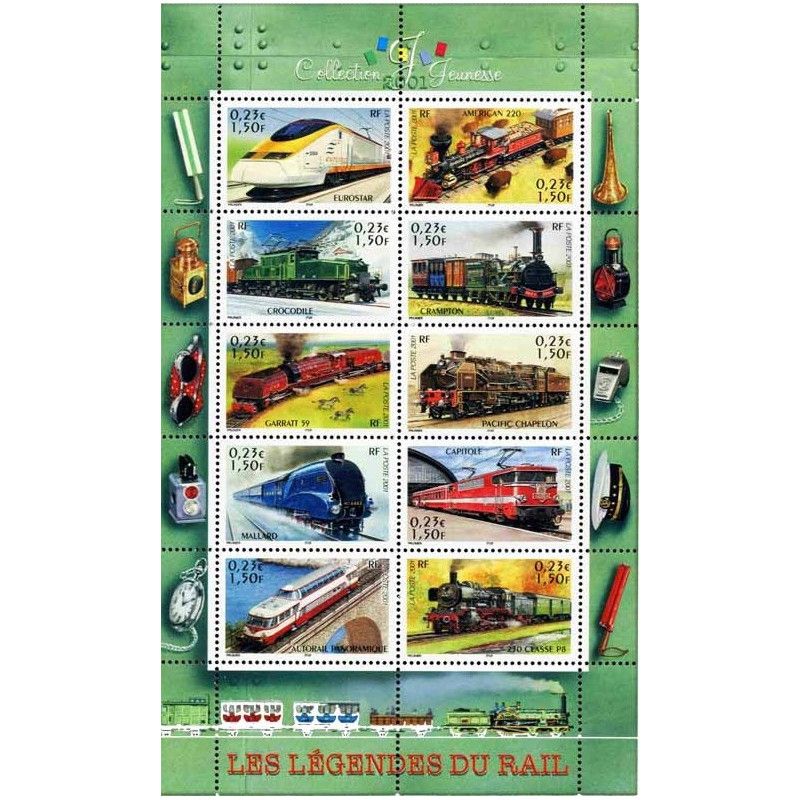 Bloc-feuillet de timbres N°38 Locomotives neuf**.