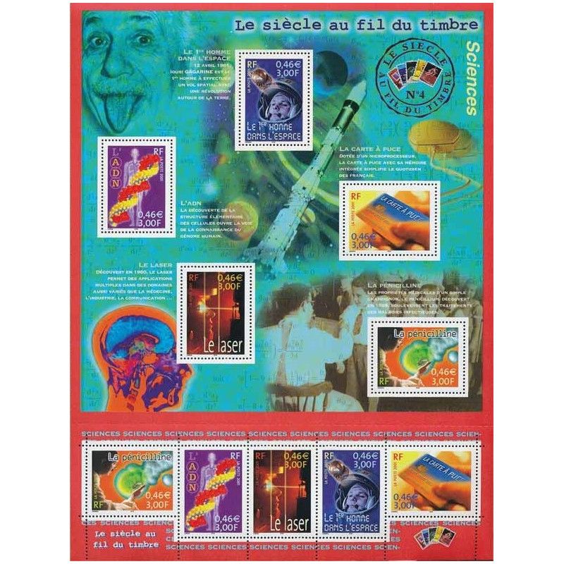 Bloc-feuillet de timbres N°39 Sciences neuf**.